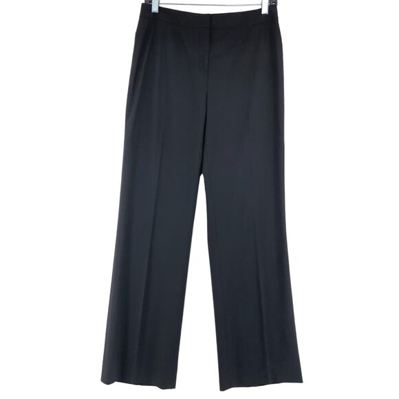 Lafayette 148 Womens Size 4 Menswear Pants Straight Leg Trousers Stretch Black
